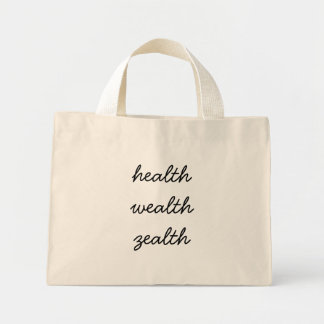 health wealth zealth mini tote bag