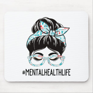 Health Week Appreciation Day Women Messy Bun For W Mouse Pad