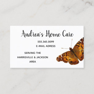 Health Worker Home Care Butterfly White Business Card