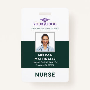 Healthcare Business Logo Employees Photo ID Custom ID Badge