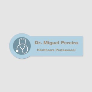 Healthcare Doctor Health Care Stethoscope Zazzle Name Tag