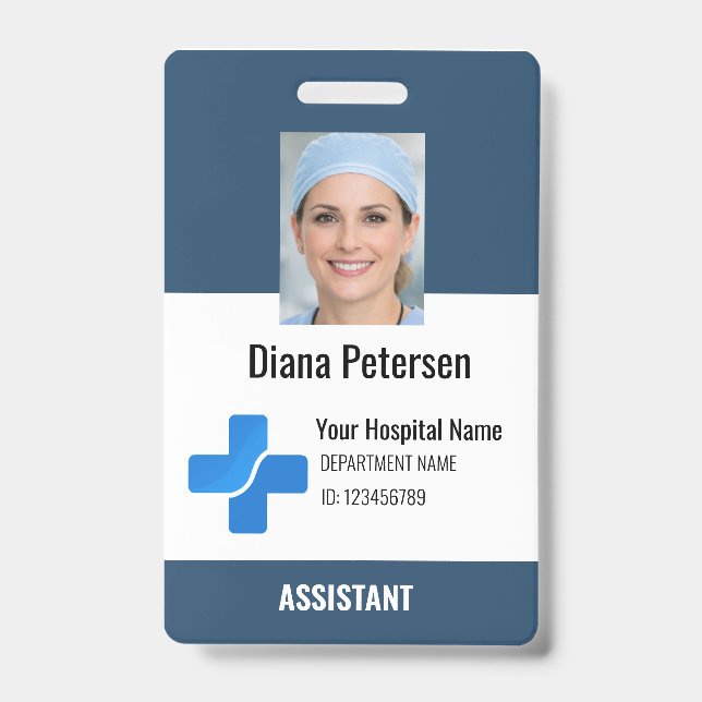 Healthcare Employee Custom Logo & Photo Badge ID Badge (Front)