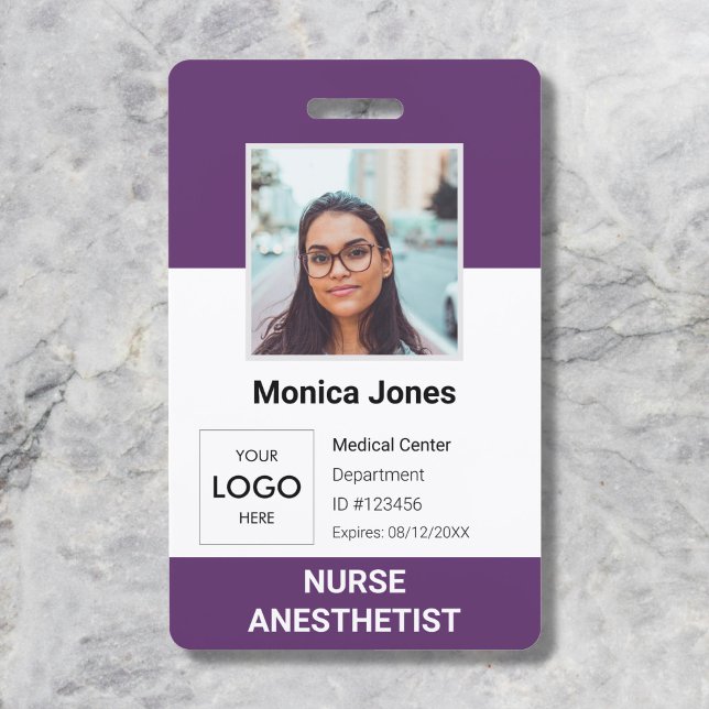 Healthcare Employee Photo ID Purple ID Badge (Creator Uploaded)