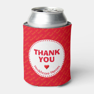 Healthcare Heroes THANK YOU Customisable RED Can Cooler