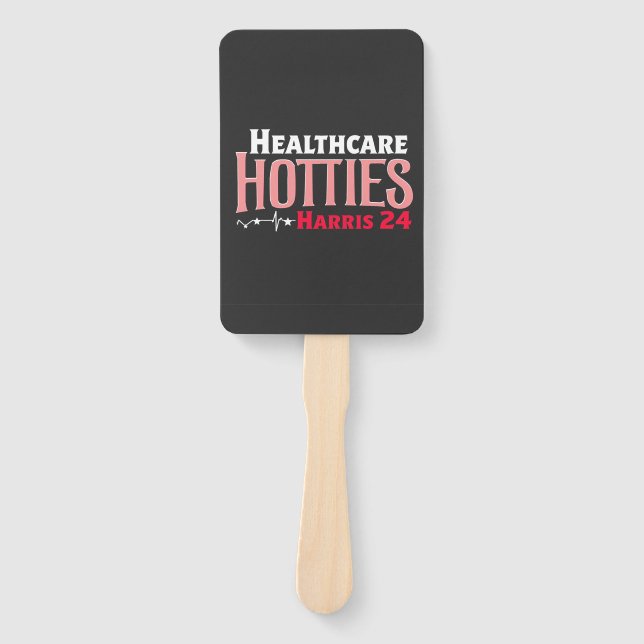 Healthcare Hotties for Harris 24 Election Kamala Hand Fan (Front)