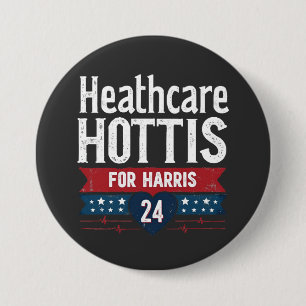 HealthCare Hotties For Harris 24 Kamala Walz Nurse 7.5 Cm Round Badge