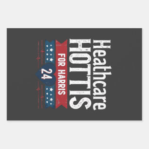 HealthCare Hotties For Harris 24 Kamala Walz Nurse Wrapping Paper Sheet