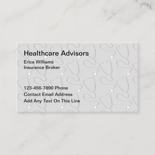 Healthcare Insurance Broker Business Cards  (Front)