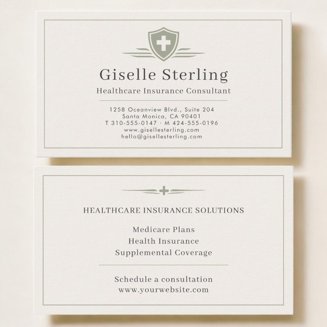 Healthcare Insurance Consultant Business Card (Creator Uploaded)