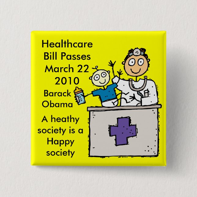 HEALTHCARE PASSES 15 CM SQUARE BADGE (Front)