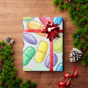 Healthcare & Pharmacy Colourful Capsule  Wrapping Paper