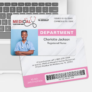 Healthcare Photo ID Badge with Barcode
