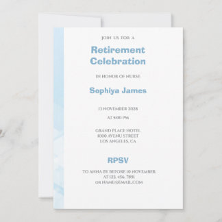 Healthcare Retirement  Modern Blue invitation