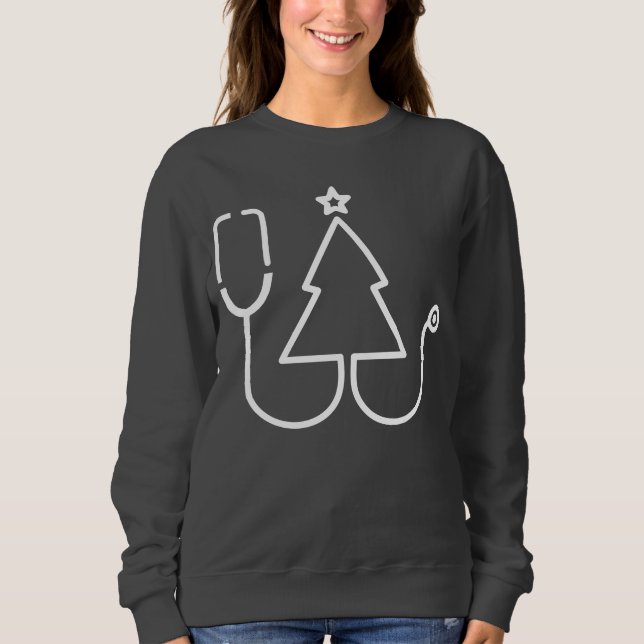 Healthcare Stethoscope Christmas Tree Sweatshirt (Front)