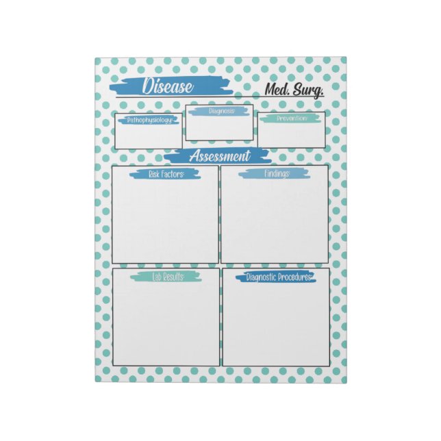  Healthcare Student Medical Surgical Template Notepad (Rotated)