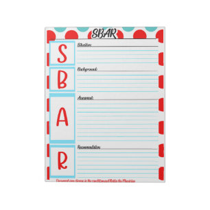 Healthcare Student SBAR Template Notepad