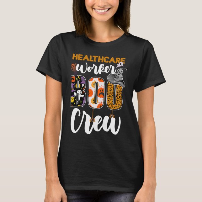 Healthcare Worker Boo Crew Ghost  Halloween Matchi T-Shirt (Front)