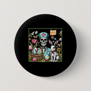 Healthcare Worker Easter Day Skeleton Cute Bunny E 6 Cm Round Badge