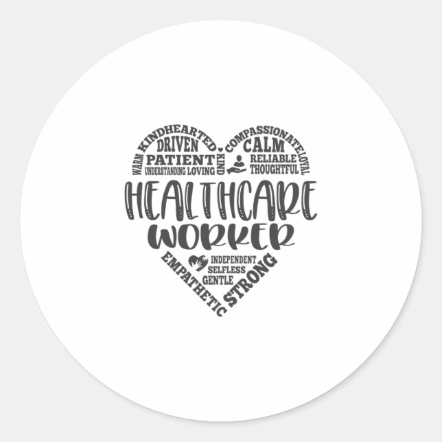Healthcare worker, health care worker classic round sticker (Front)