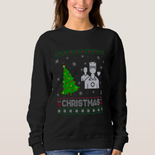 Healthcare Worker Xmas Tree Lighting Ugly Christma Sweatshirt