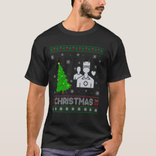 Healthcare Worker Xmas Tree Lighting Ugly Christma T-Shirt