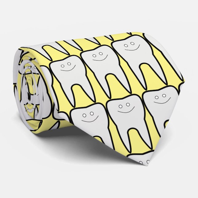 Healthly tooth, tooth saving. For dentist! yellow Tie (Rolled)