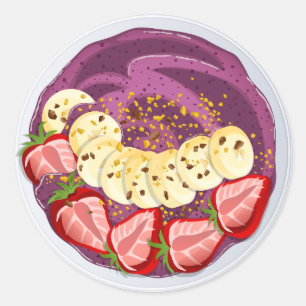 Healthy Acai Superfood Bowl Art Classic Round Sticker