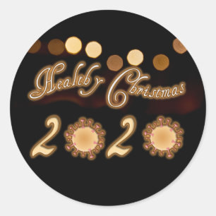 Healthy and Merry Christmas in times of Corona! Classic Round Sticker