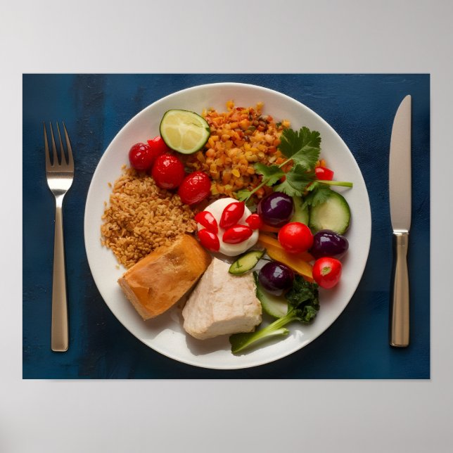 Healthy Balanced Plate: Lean Proteins Poster (Front)