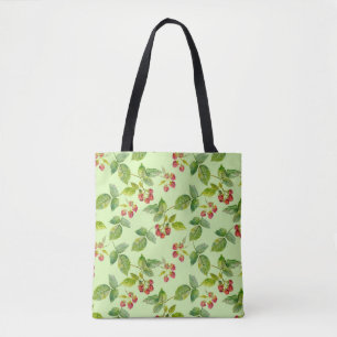 Healthy Berry: Raspberry Seamless Background. Tote Bag