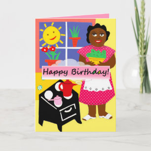Healthy birthday collards greeting card