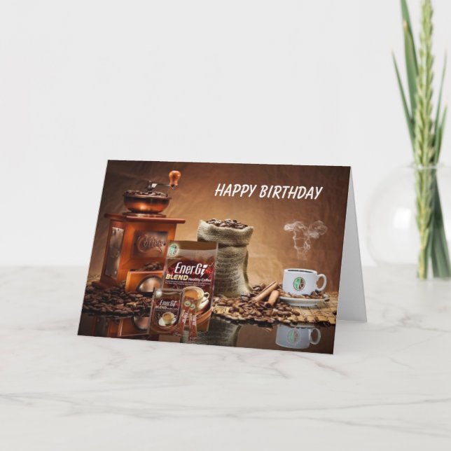 Healthy Coffee HAPPY BIRTHDAY Greeting Card (Front)