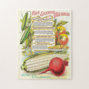 Healthy Colourful Veggies Vintage Seed Packet Jigsaw Puzzle
