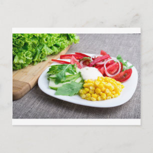 Healthy dish made from natural ingridients postcard