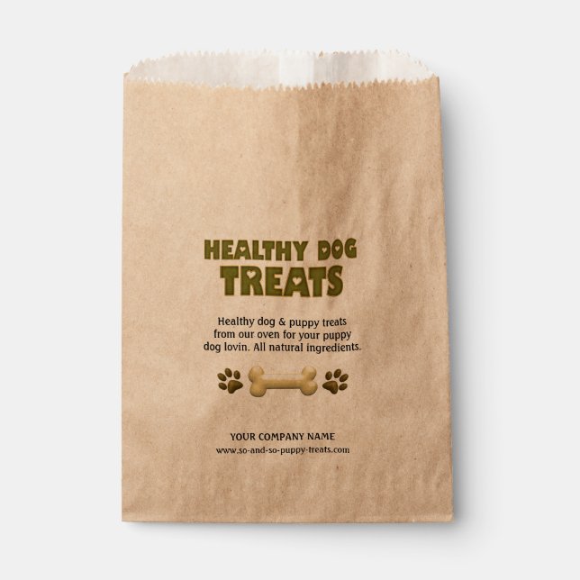 Healthy Dog Treats-CUSTOM FAVOR BAGS (Front)