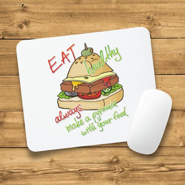 Healthy eating burger pyramid mouse pad (Creator Uploaded)