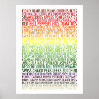 Healthy Eating Rainbow Fruits and Vegetables Text