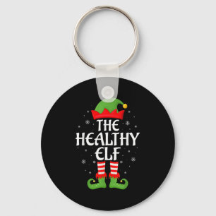 Healthy Elf Xmas Family Matching Elf Squad Christm Key Ring