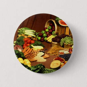 Healthy food 6 cm round badge