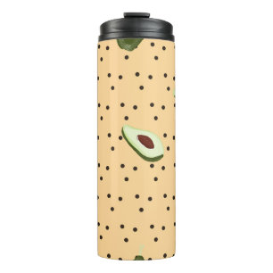 Healthy foods. Seamless avocado pattern, avocado Thermal Tumbler