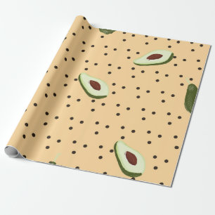 Healthy foods. Seamless avocado pattern,  avocado  Wrapping Paper