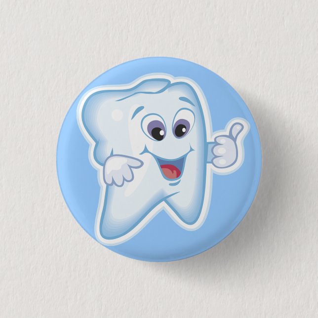 Healthy Happy Teeth 3 Cm Round Badge (Front)
