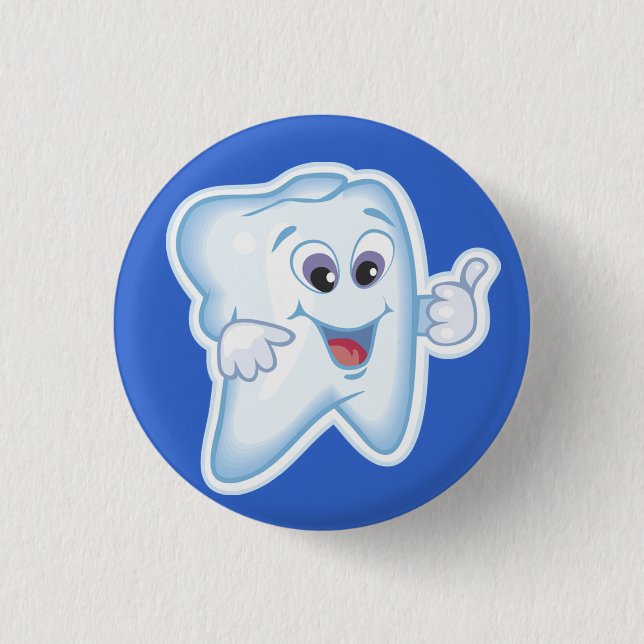 Healthy Happy Tooth 3 Cm Round Badge (Front)