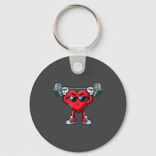Healthy Heart Heart Disease Awareness Weightliftin Key Ring