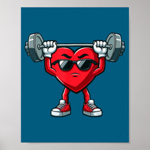 Healthy Heart Heart Disease Awareness Weightliftin Poster