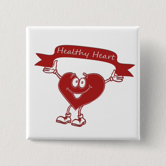 Healthy Heart man  awareness symbol cardiology 15 Cm Square Badge (Front)