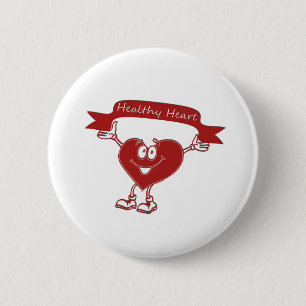 Healthy Heart man awareness symbol cardiology 6 Cm Round Badge