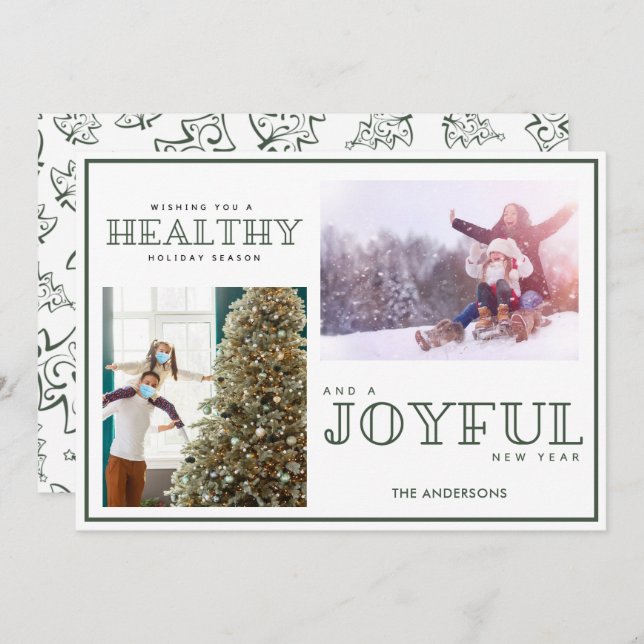 Healthy Holiday Family Photo Christmas  (Front/Back)