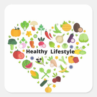 healthy lifestyle choices exercise  square sticker