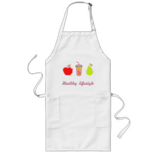 Healthy Living Colourful Food And Beverage Art Long Apron